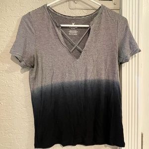 American Eagle Multi-Color Cross front T-Shirt